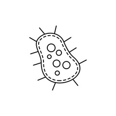 bacteria, cell, virus line icon on white background