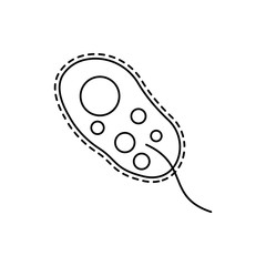tetra coccus, bacteria, virus line icon on white background