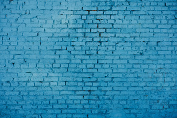 Obraz premium old red brick Brick wall painted with deep blue paint