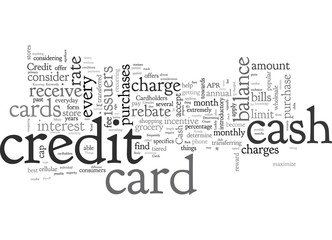 Cash Back Credit Cards A Few Things To Consider