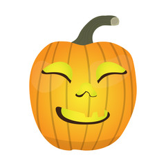Isolated scary pumpkin. Halloween concept - Vector illustration
