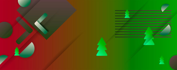 Geometric green Christmas trees dark colors merry christmas withe card tree background