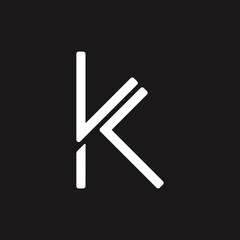 Obraz premium abstract letter kl simple line logo vector
