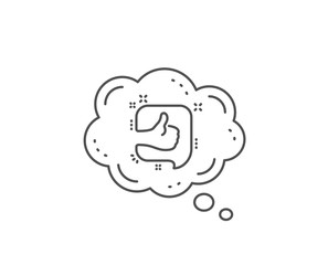 Like line icon. Chat bubble design. Customer satisfaction sign. Best service symbol. Outline concept. Thin line like icon. Vector