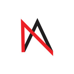letter m arrow and shadow design logo vector