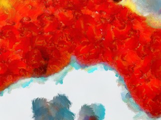 Original abstract painting at canvas. Mixed media pattern. Hand drawn art background.