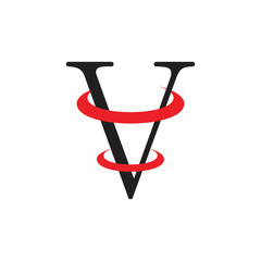 letter v motion dynamic logo vector