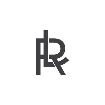 letter rl overlapping lines monogram design vector