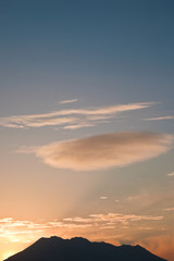 桜島の夜明け