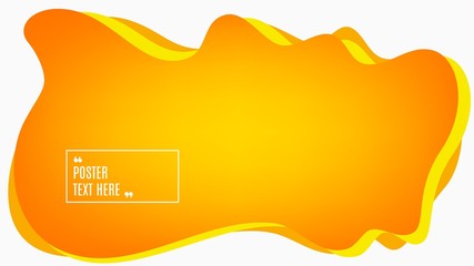 Blurred background. Geometric liquid shape. Abstract orange gradient design. Dynamic shape background. Landing page blurred cover. Composition template banner. Vector