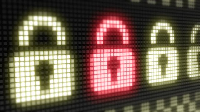 Lock icon. Looping footage has 4K Resolution with Encoder Prores 4444. 3D Illustration.