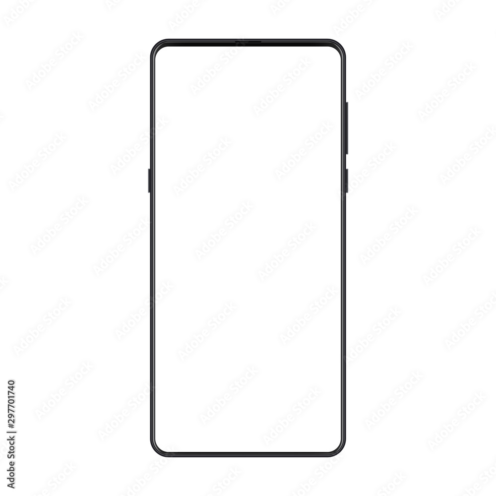 Fototapete new version of frameless trendy modern smatphone. black realistic cell phone smart phone mockup for 