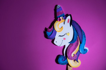 Unicorn over colorful background