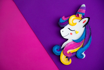 Unicorn over colorful background