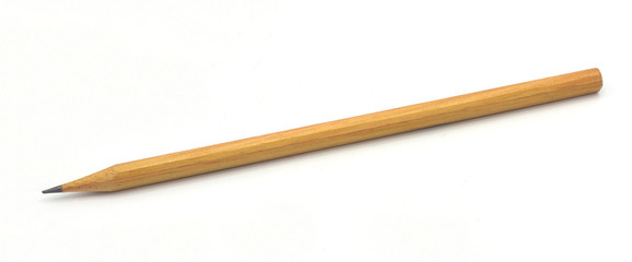 Wooden pencils on a white background with Clipping path.
