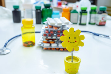 Group of medicines  randomly ordered