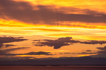 Naklejka premium View of Julians alps at sunset from Trieste