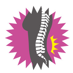 腰痛　ぎっくり腰　女性　背骨　腰