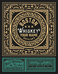 Antique label for whiskey or other products.