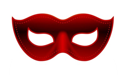 red carnival mask isolated on white background