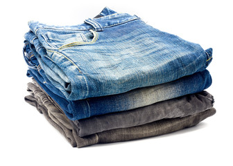 Jeans on a white background