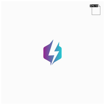 simple logo bolt with gradien