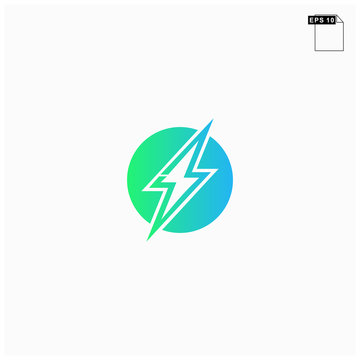 simple logo bolt with gradien
