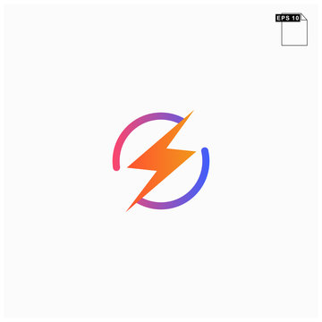 simple logo bolt with gradien