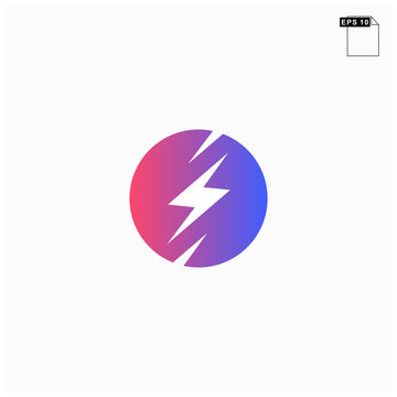 simple logo bolt with gradien