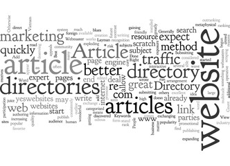 Obraz premium Article directories add value