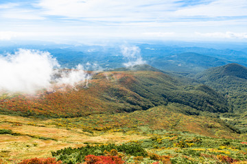 ガスの栗駒山紅葉神の絨毯