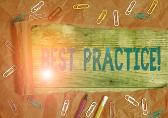 Handwriting text writing Best Practice. Conceptual photo commercial procedures accepted prescribed...