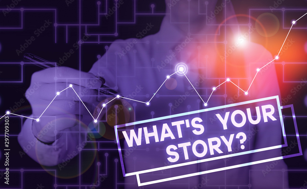Fototapete handwriting text what s is your storyquestion. conceptual photo analysisner of asking demonstrating 