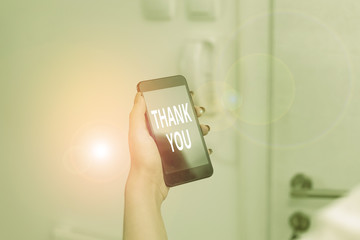 Word writing text Thank You. Business photo showcasing a polite expression used when acknowledging...