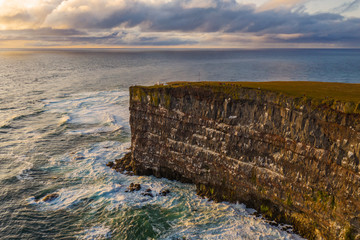 Stunning Latrabjarg cliffs, Europe's largest bird cliff and home to millions of birds. Western...