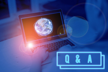 Word writing text Q And A. Business photo showcasing a period of time or an occasion when someone...