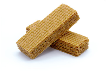 Wafer biscuit on white background