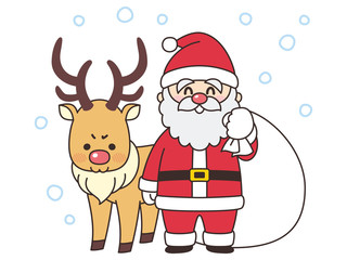 サンタクロースと赤鼻のトナカイ　クリスマス