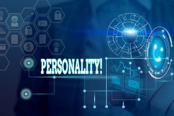 Handwriting text writing Personality. Conceptual photo combination characteristics that form individuals character Picture photo system network scheme modern technology smart device