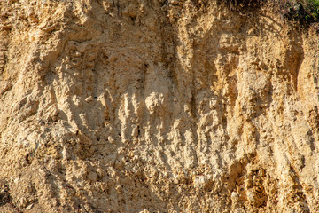 Limestone texture, sandstone raw material mining, beige background