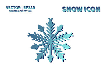 Snowflake vector icon. Christmas and winter snow flake element. Isolated flat new year holiday decoration illustration. Cold weather object design silhouette symbol