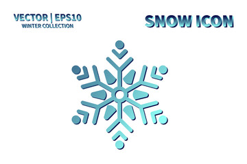 Snowflake vector icon. Christmas and winter snow flake element. Isolated flat new year holiday decoration illustration. Cold weather object design silhouette symbol