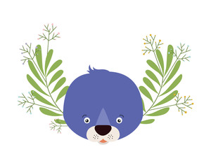cute little seal with wreath crown character