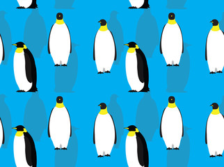 Various Emperor Penguin Standing Cartoon Background Seamless Pattern Wallpaper-01