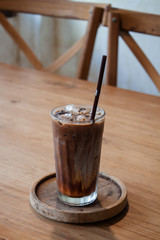 Iced coffee in coffee shop
