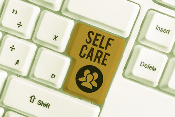 Handwriting text Self Care. Conceptual photo the practice of taking action to improve one s is own...