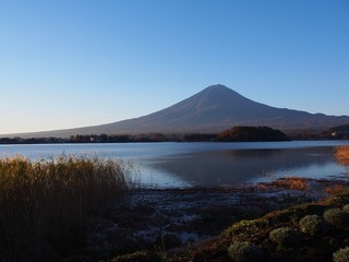 河口湖畔からの富士山