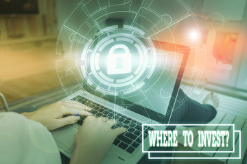 Conceptual hand writing showing Where To Invest Question. Concept meaning asking about where put...