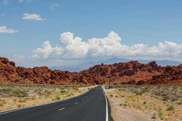 Scenic road to Valley of fire state park