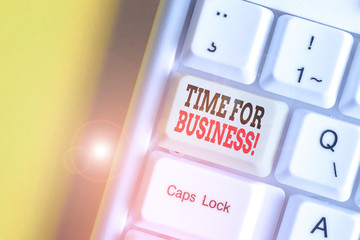 Conceptual hand writing showing Time For Business. Concept meaning fulfil transactions within...
